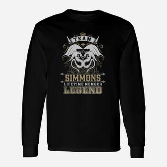 Team Simmons Lifetime Member Legend -simmons Shirt Simmons Hoodie Simmons Simmons Tee Simmons Name Simmons Lifestyle Simmons Shirt Simmons Names Long Sleeve T-Shirt - Seseable