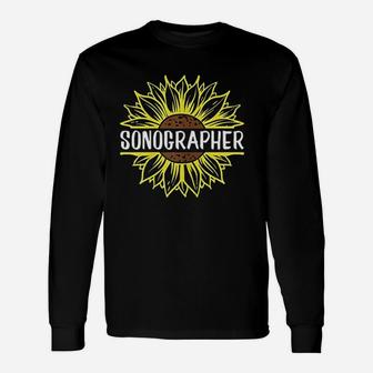 Tech Sunflower Shirt For Sonographer Long Sleeve T-Shirt - Seseable