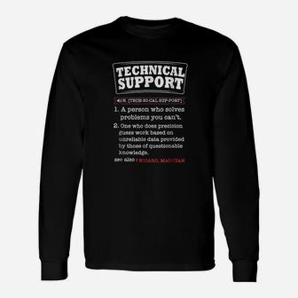 Tech Support Definition Computer Nerd Long Sleeve T-Shirt - Seseable