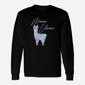 Tie Dye Mama Llama Matching Llama Long Sleeve T-Shirt - Seseable
