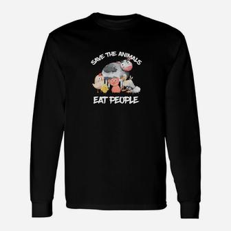 Tiere Essen Essen Menschen Lustiges Langarmshirts - Seseable