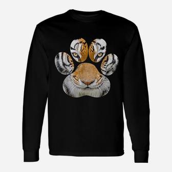 Tiger Eyes Paw Animal Cat Leopard Lion Long Sleeve T-Shirt - Seseable