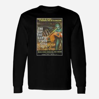 Top Sci Fi Robot Halloween Earth Invasion Shirt Long Sleeve T-Shirt - Seseable