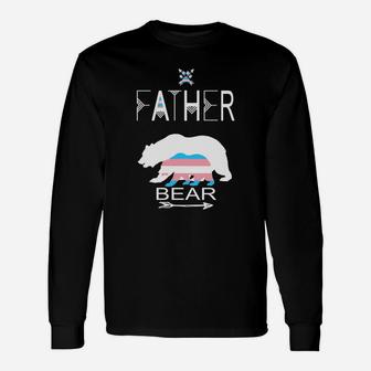 Transgender Father Bear For Dads Of A Trans Child Cool Shirt Long Sleeve T-Shirt - Seseable