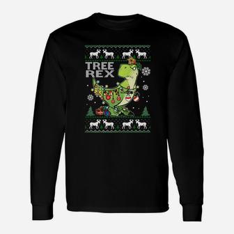 Tree Rex T-rex Christmas Shirt, Hoodie, Sweater, Longsleeve T-shirt Long Sleeve T-Shirt - Seseable