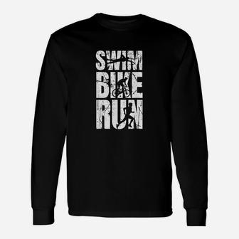 Triathlon Schwimmen Fahrrad Fahren Laufen Long Sleeve T-Shirt - Seseable