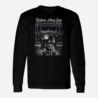 Trucker Father And Son Long Sleeve T-Shirt - Seseable