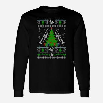 Trumpet Ugly Christmas Sweaters Trumpet Long Sleeve T-Shirt - Seseable