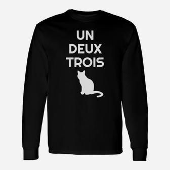 Un Deux Trois Cat French Teacher Long Sleeve T-Shirt - Seseable