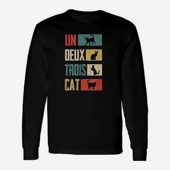 Un Deux Trois Cat Vintage Cat Long Sleeve T-Shirt - Seseable