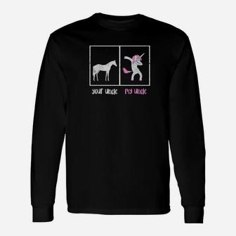 Your Uncle My Uncle Horse Unicorn Dabbing Long Sleeve T-Shirt - Seseable