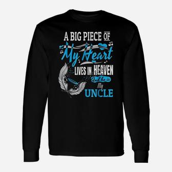 My Uncle Lives In Heaven Memorial Day Niece Nephew Long Sleeve T-Shirt - Seseable