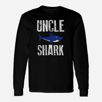Uncle Shark Future Nephew Niece Long Sleeve T-Shirt - Seseable