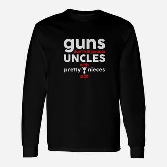 Uncles With Pretty Nieces For Christmas Long Sleeve T-Shirt - Seseable