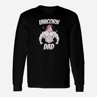Unicorn Dad Gym Unicorn Daddy Shirt Long Sleeve T-Shirt - Seseable