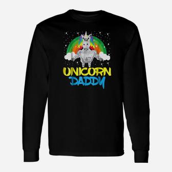 Unicorn Daddy, dad birthday gifts Long Sleeve T-Shirt - Seseable