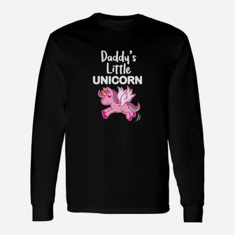 Unicorn Daddys Little Unicorn Girls Magic Rainbow Long Sleeve T-Shirt - Seseable