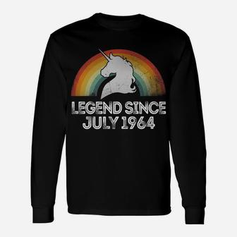 Unicorn Legend Since June 1964 58th Birthday Vintage Long Sleeve T-Shirt - Seseable