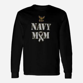 United States Navy Proud Mom Happy Long Sleeve T-Shirt - Seseable