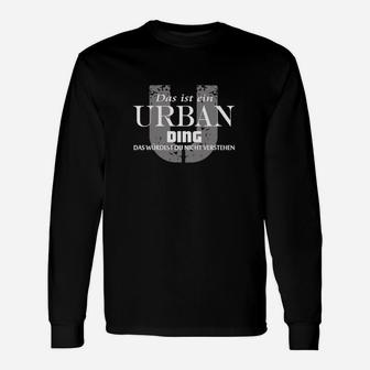 Urban Ding Schwarzes Langarmshirts mit Spruch, Streetwear Style - Seseable