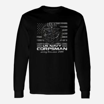 Us Navy Corpsman Navy Veteran Ideas Long Sleeve T-Shirt - Seseable