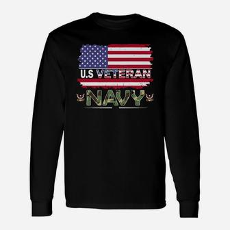 Us Veteran Navy Long Sleeve T-Shirt - Seseable