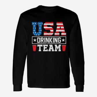 Usa Drinking Team Drinking Beer Lover Long Sleeve T-Shirt - Seseable