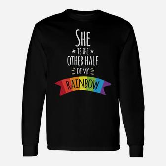 Valentines Day For Lesbian Girlfriend Wife My Rainbow Long Sleeve T-Shirt - Seseable
