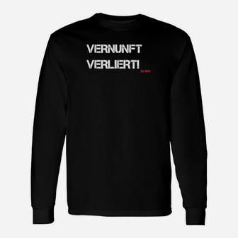 Vernunft Verliert Slogan-Langarmshirts in Schwarz, Coole Sprüche Mode - Seseable