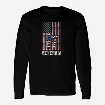 Veteran Us Flag Soldiers Vintage Men Long Sleeve T-Shirt - Seseable