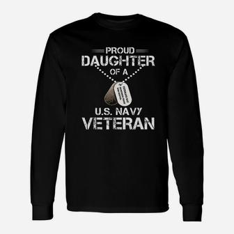 Veterans Daughter Us Navy Proud Long Sleeve T-Shirt - Seseable