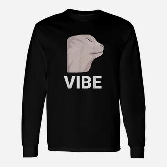 Vibing Cat Dank Meme Cat Meme Long Sleeve T-Shirt | Seseable CA
