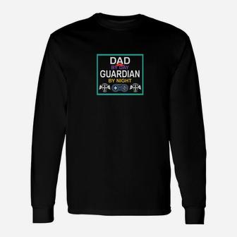 Video Gaming For Fathers Day Dad Gamer By Night Premium Long Sleeve T-Shirt - Seseable