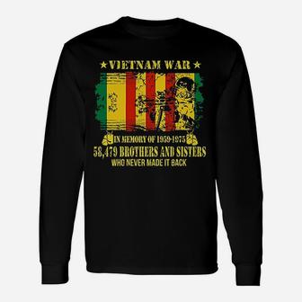 Vietnam Era War Veteran United States Us Flag Vintage Soldier In Memory Long Sleeve T-Shirt - Seseable