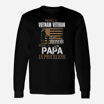 Being Vietnam Veteran Is An Honor Papa Is Priceless Shirts Long Sleeve T-Shirt - Seseable