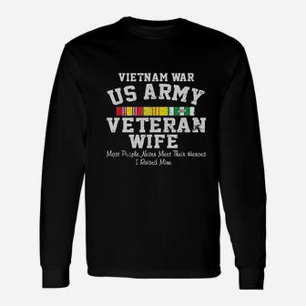 Vietnam War Us Army Veteran Wife Veterans Day Long Sleeve T-Shirt - Seseable