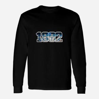 Vintage 1882 Geburtstagsjahr Herren Langarmshirts, Retro Schriftzug - Schwarz - Seseable