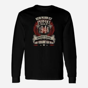 Vintage 1946 Geburtstags-Langarmshirts für Herren, Jahrgang 1946 Perfektion - Seseable