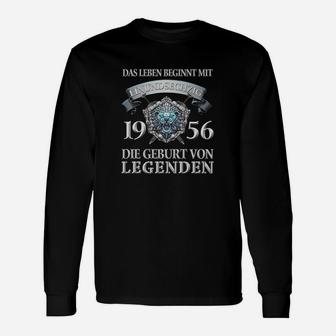 Vintage 1956 Geburtsjahr Legenden Langarmshirts, Leben Beginnt Spruch - Seseable