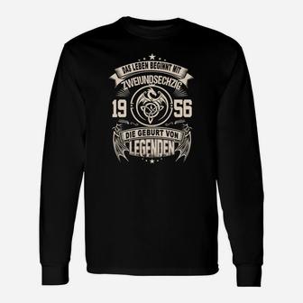 Vintage 1956 Legendengeburt Retro Langarmshirts für Jahrgangsfeier - Seseable