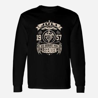 Vintage 1957 Geburtsjahr Legenden Langarmshirts, Retro Motiv Langarmshirts - Seseable