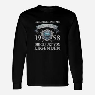 Vintage 1958 Geburt von Legenden Langarmshirts, Retro Geburtstags-Tee - Seseable