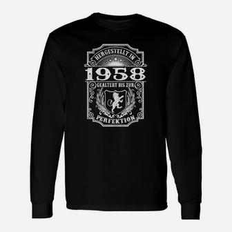 Vintage 1958 Herren Langarmshirts, Retro Jahrgang 1958 Perfektions-Design - Seseable