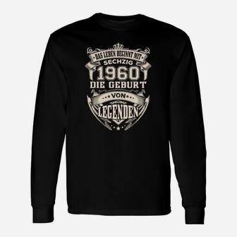 Vintage 1960 Geburt von Legenden Langarmshirts, Retro Look für Herren - Seseable