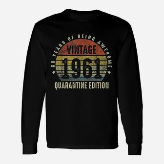 Vintage 1961 Birthday 61 Years Of Being Awesome Long Sleeve T-Shirt - Seseable