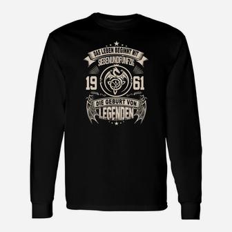 Vintage 1961 Legenden Geburtstag Langarmshirts, Retro Design - Seseable