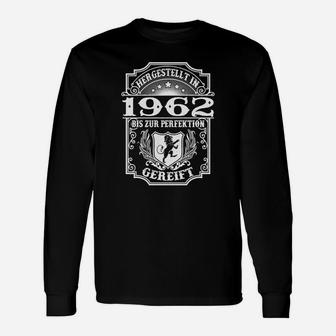 Vintage 1962 Perfektions-Design Schwarzes Langarmshirts, Retro Geburtstags-Langarmshirts - Seseable