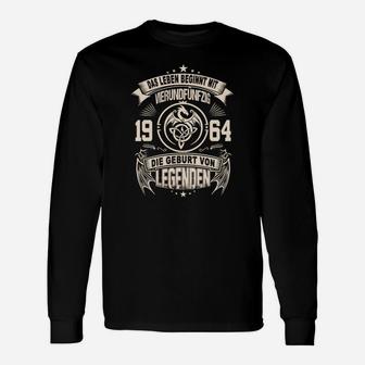 Vintage 1964 Geburtsjahr Legenden Langarmshirts, Retro Style Geburtstag - Seseable