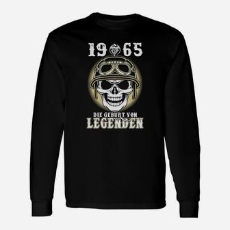 Vintage 1965 Geburt von Legenden Langarmshirts, Schädel & Motorradhelm Design - Seseable