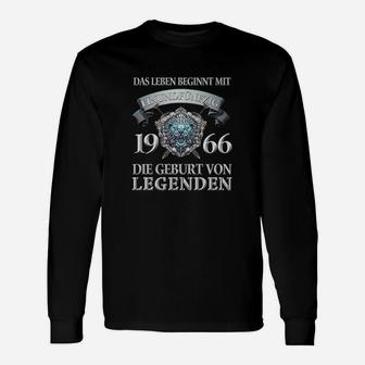 Vintage 1966 Legenden Geburtsjahrgang Langarmshirts, Retro Look - Seseable